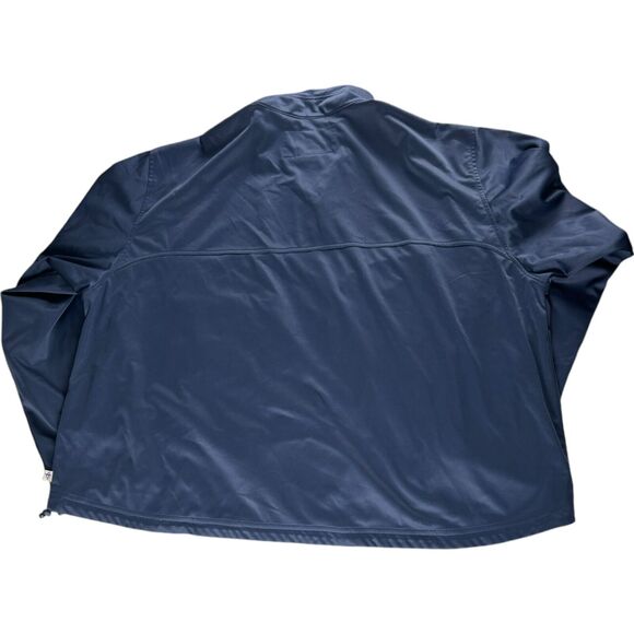 Turfer Athletic Mens Windbreaker Jacket Navy Blue 3XL Polyester Full Zip Solid - Picture 2 of 7